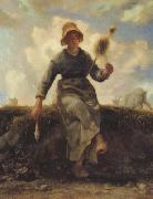 jean-francois millet The Spinner,Goat-Girl from the Auvergne (san20) Sweden oil painting artist